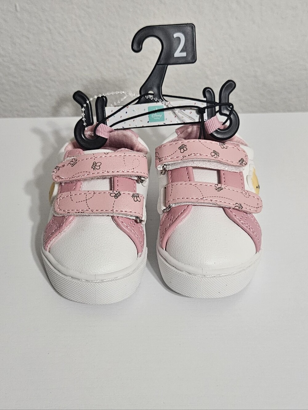 Kids Pink and White Velcro Sneakers